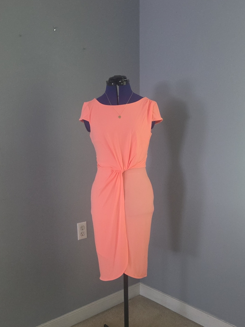 Victoria's Secret Coral Knot-Detail Midi Dress